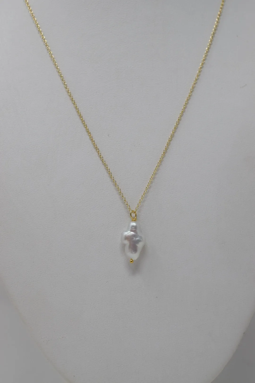 My Daughter, Cross Pearl Necklace, gold filled