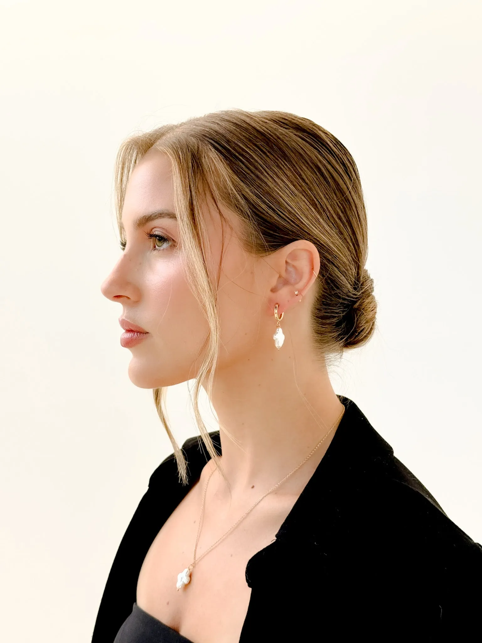 My Daughter, Cross Pearl Necklace, gold filled