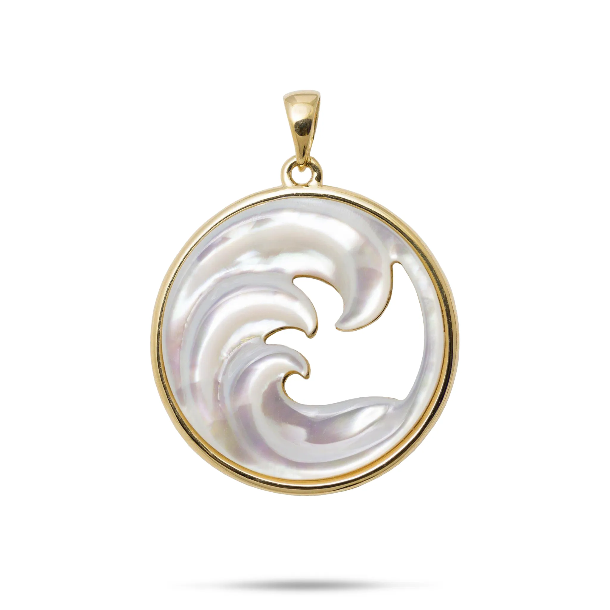 Nalu Mother of Pearl Pendant in Gold - 27mm