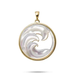 Nalu Mother of Pearl Pendant in Gold - 27mm