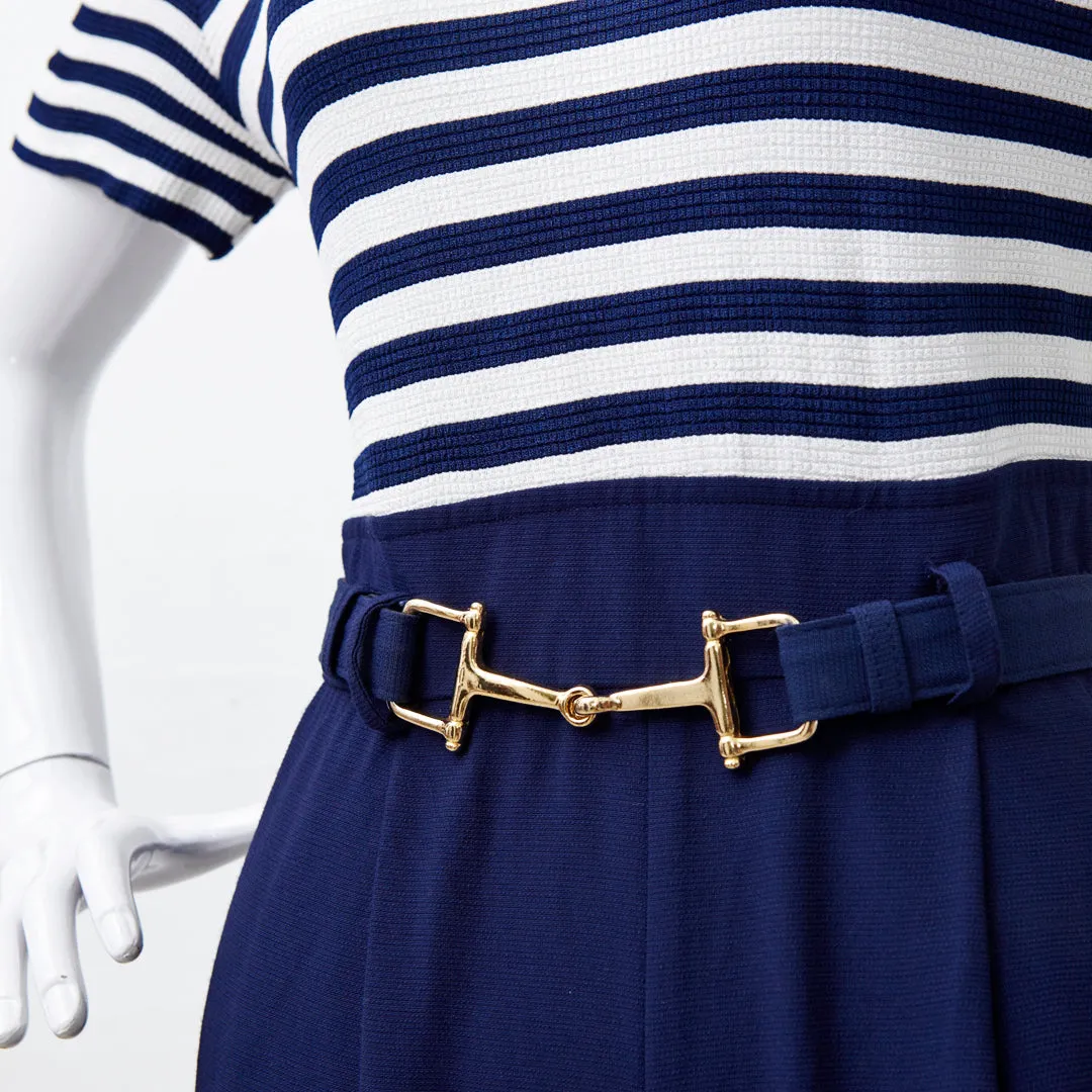 NAUTICAL STRIPES NAVY SLOUCHY JUMPSUIT