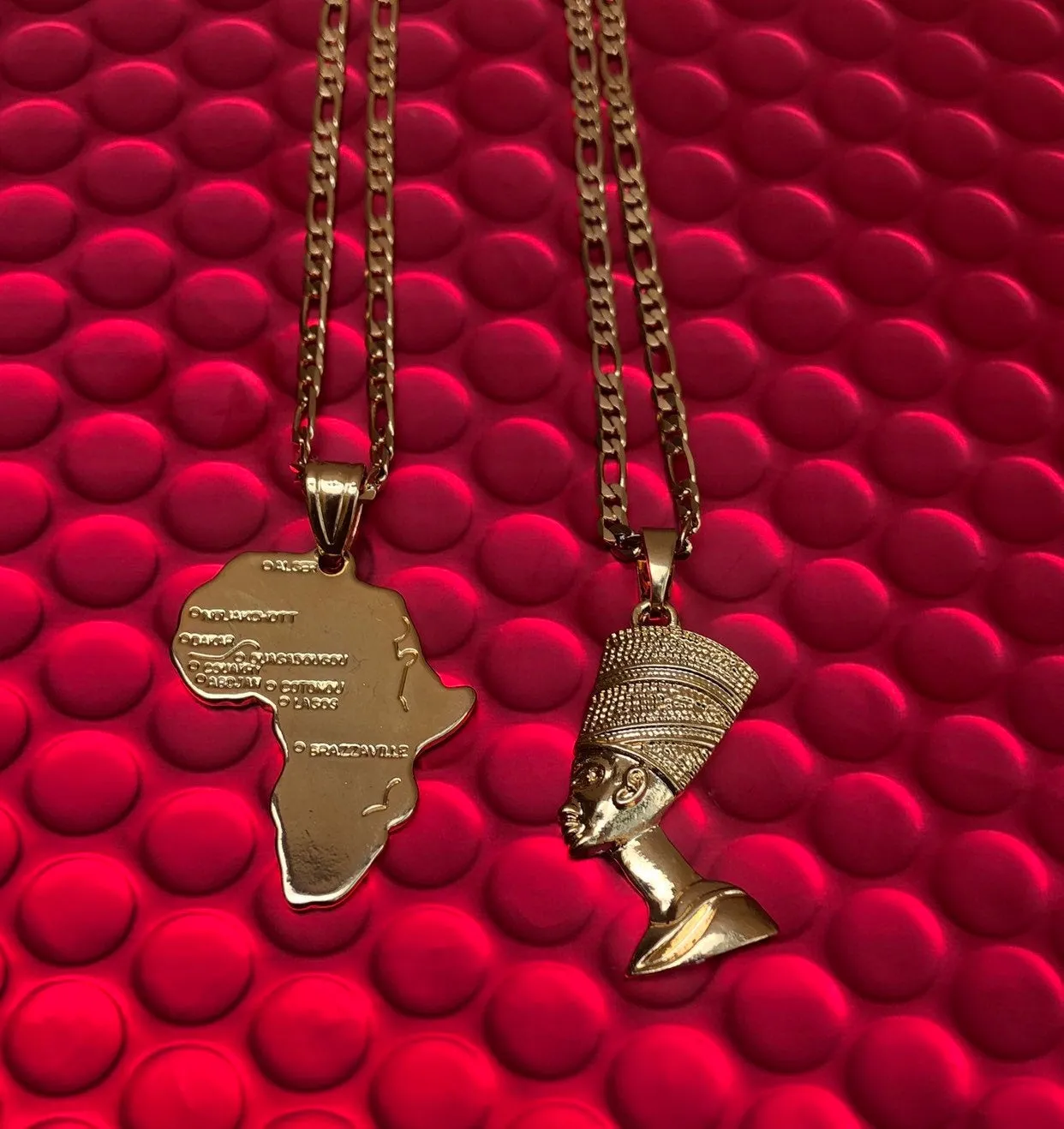 Nefertiti necklace and Africa pendant necklace set,men Africa necklace ,motherland Africa necklace,rihana Africa necklace hip hop jewelry