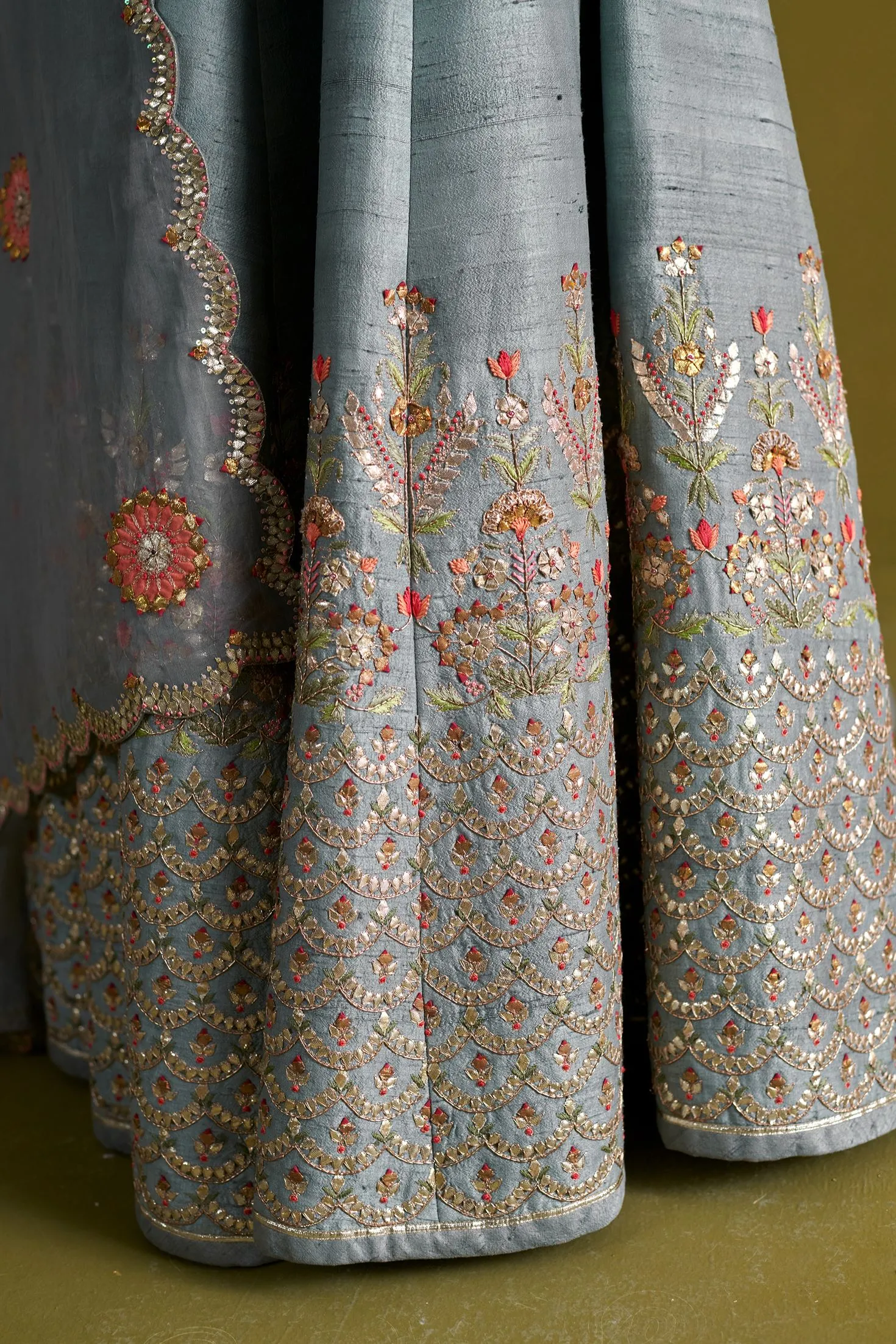 New Season Festive 2024-Coord Set-Raw Silk/Organza 3pcs Marine Blue-AS109-Fashion Wedding Edit Aarti Sethia