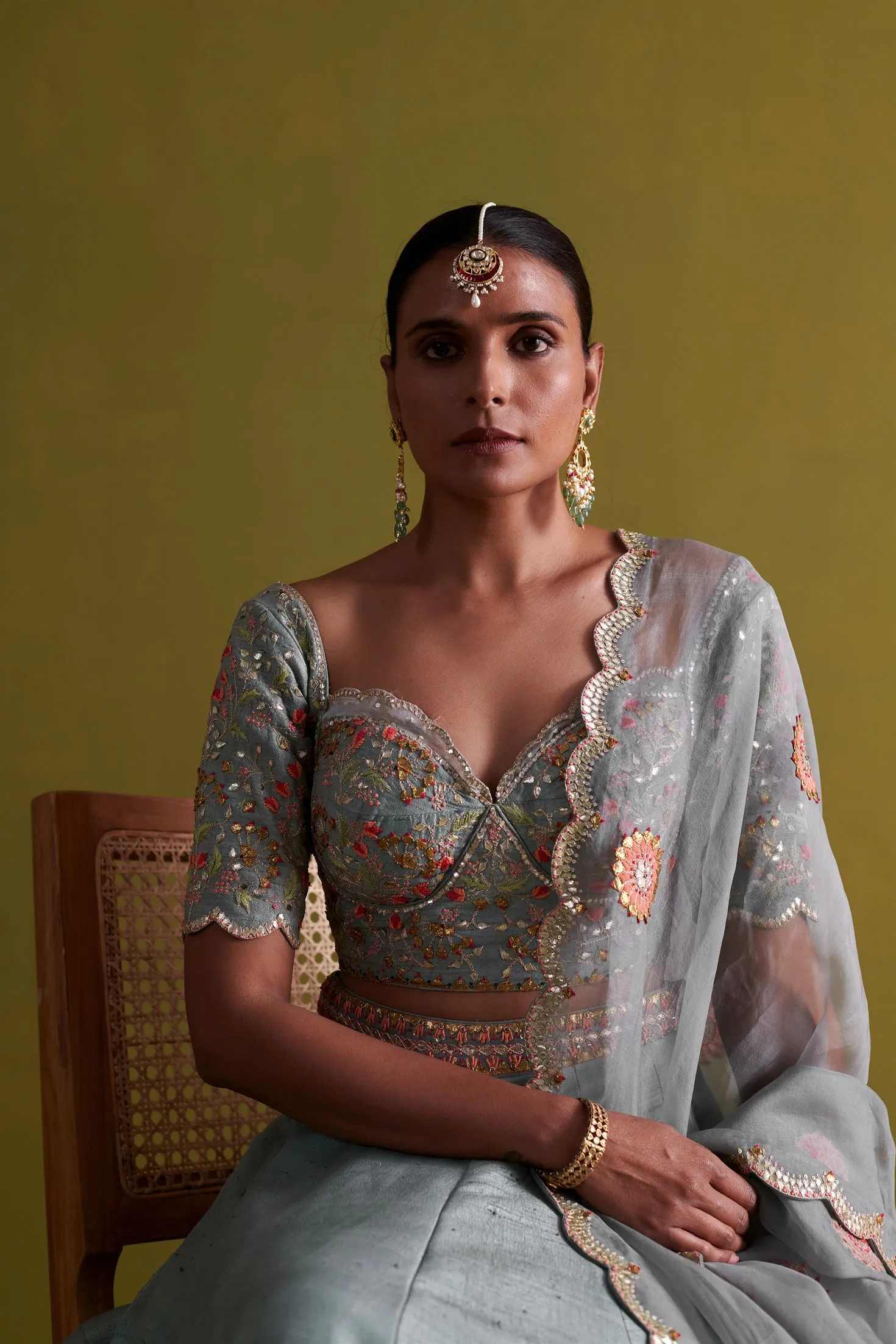 New Season Festive 2024-Coord Set-Raw Silk/Organza 3pcs Marine Blue-AS109-Fashion Wedding Edit Aarti Sethia