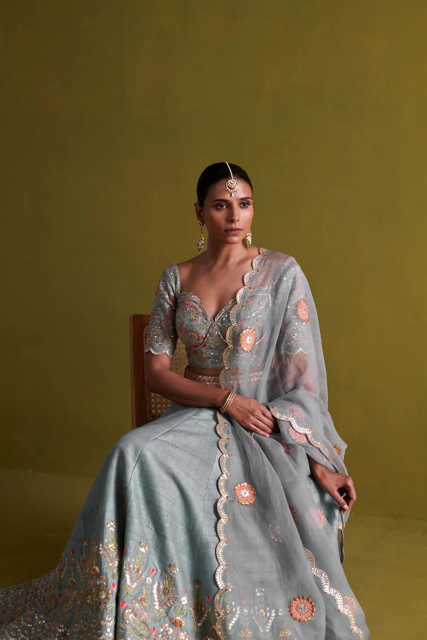 New Season Festive 2024-Coord Set-Raw Silk/Organza 3pcs Marine Blue-AS109-Fashion Wedding Edit Aarti Sethia