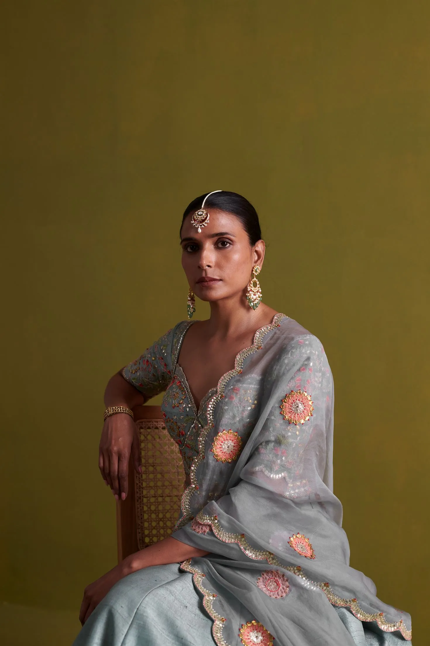 New Season Festive 2024-Coord Set-Raw Silk/Organza 3pcs Marine Blue-AS109-Fashion Wedding Edit Aarti Sethia