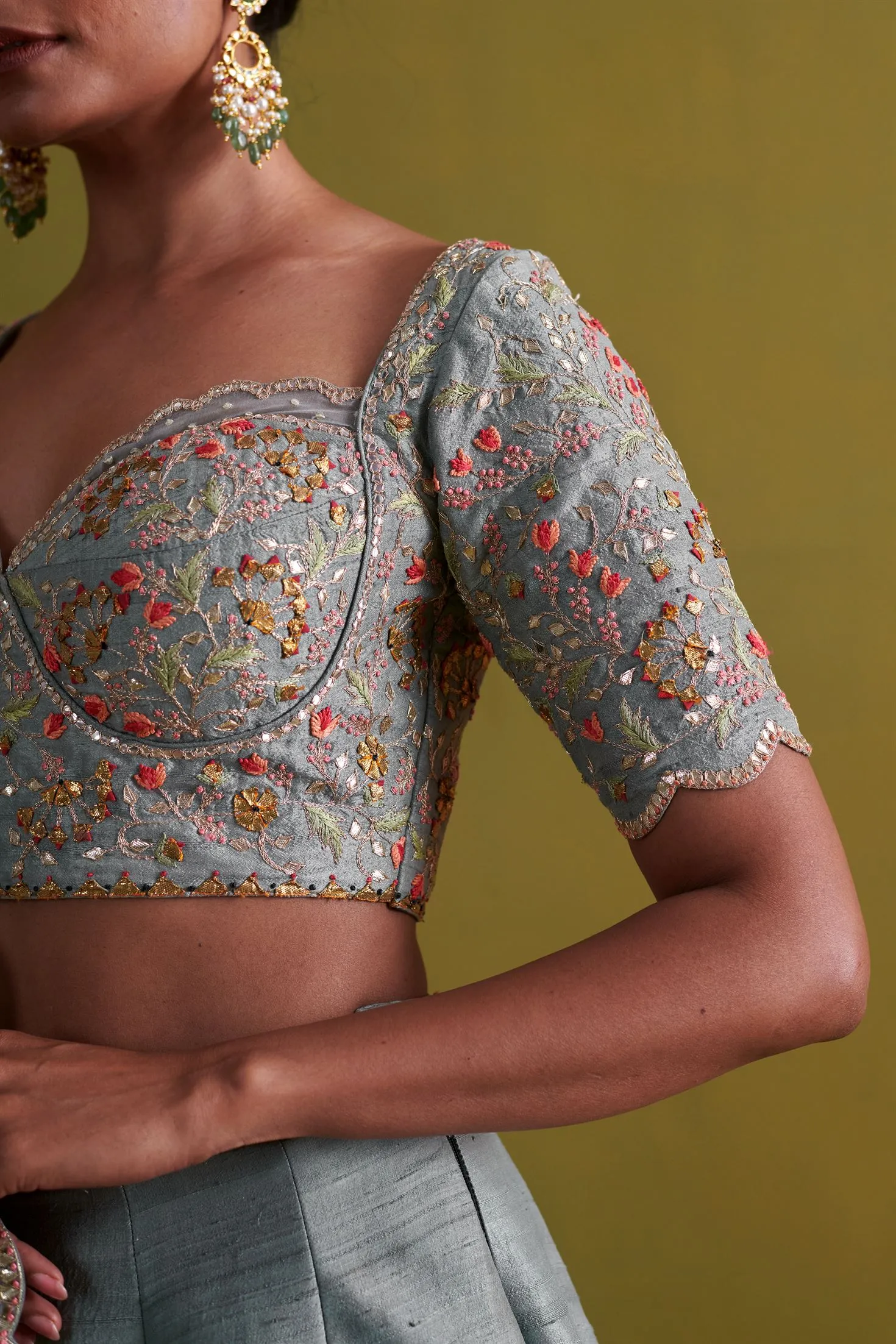 New Season Festive 2024-Coord Set-Raw Silk/Organza 3pcs Marine Blue-AS109-Fashion Wedding Edit Aarti Sethia