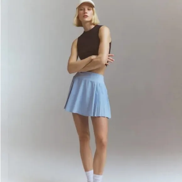 NIKE | Gorgeous A-line Pleated Skirt | Light Baby Blue | Retro Vibe | High Waist