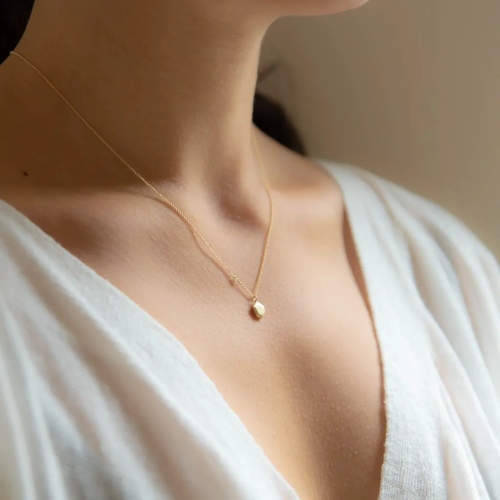 Nugget Necklace with Yellow Diamond
