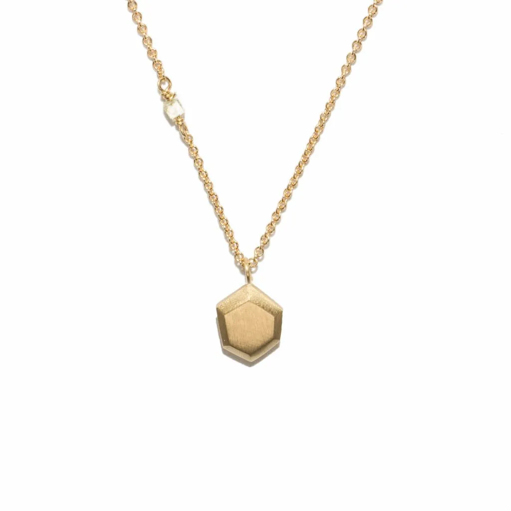 Nugget Necklace with Yellow Diamond