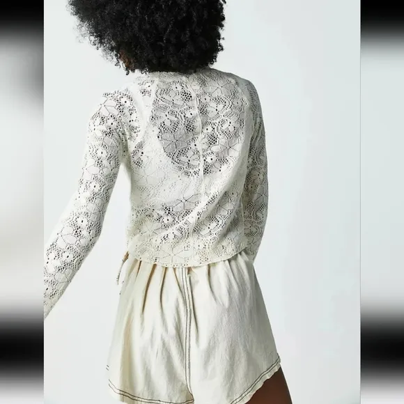 NWT Free People Ynez Retro Tie Waist Pocket Shorts Size L