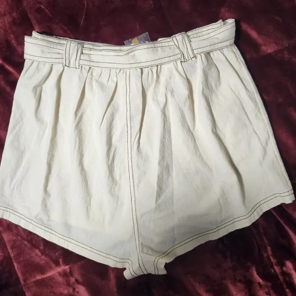 NWT Free People Ynez Retro Tie Waist Pocket Shorts Size L