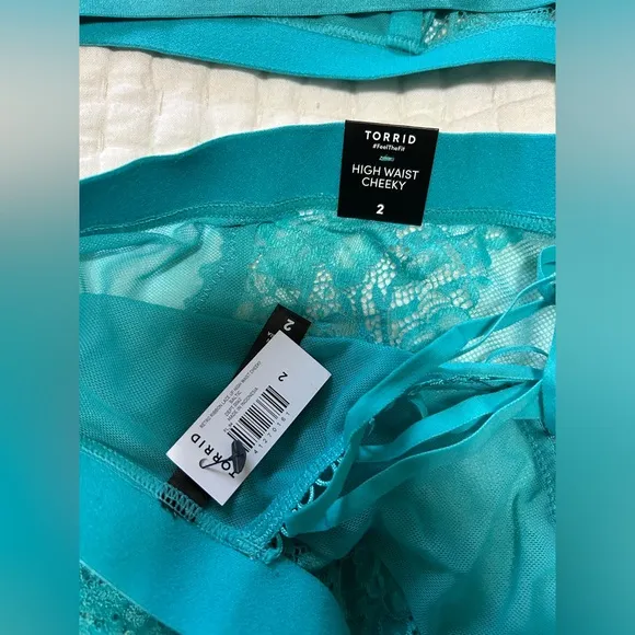 NWT Torrid Retro Ribbon Cutout Longline Bra   Panties