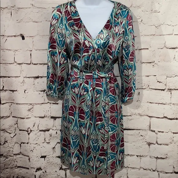 Oleg Cassini Silk Boho Tunic Dress, Size 6