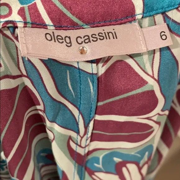 Oleg Cassini Silk Boho Tunic Dress, Size 6