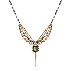 One-Of-A-Kind Labradorite Stone Necklace With Charms