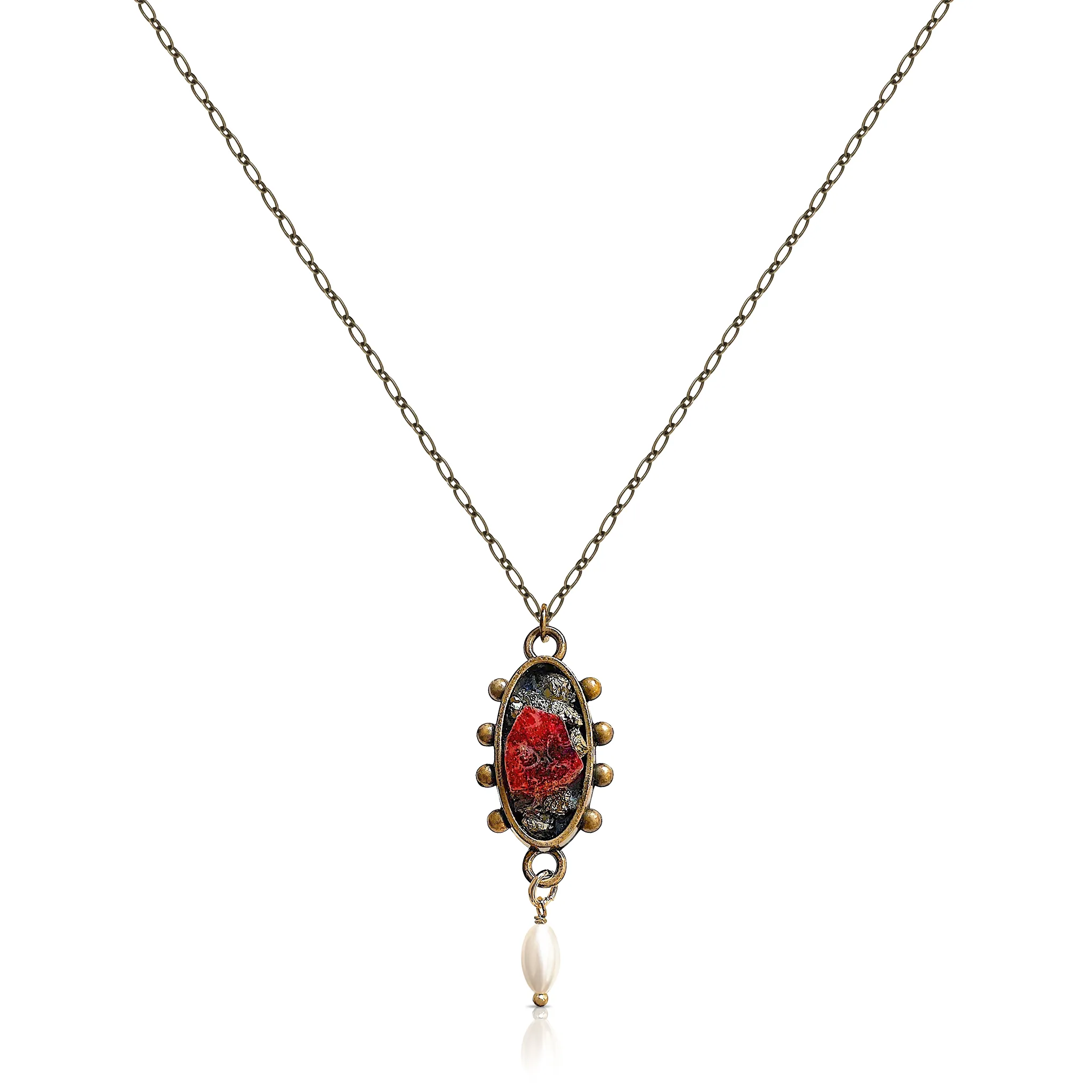 One-Of-A-Kind Pink Tourmaline Pendant With A Pearl Drop