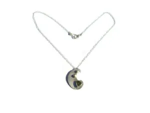 OOAK Large Sterling Silver Paisley Pendant with 15mm Peridot Trillion and Fine Silver Granulation