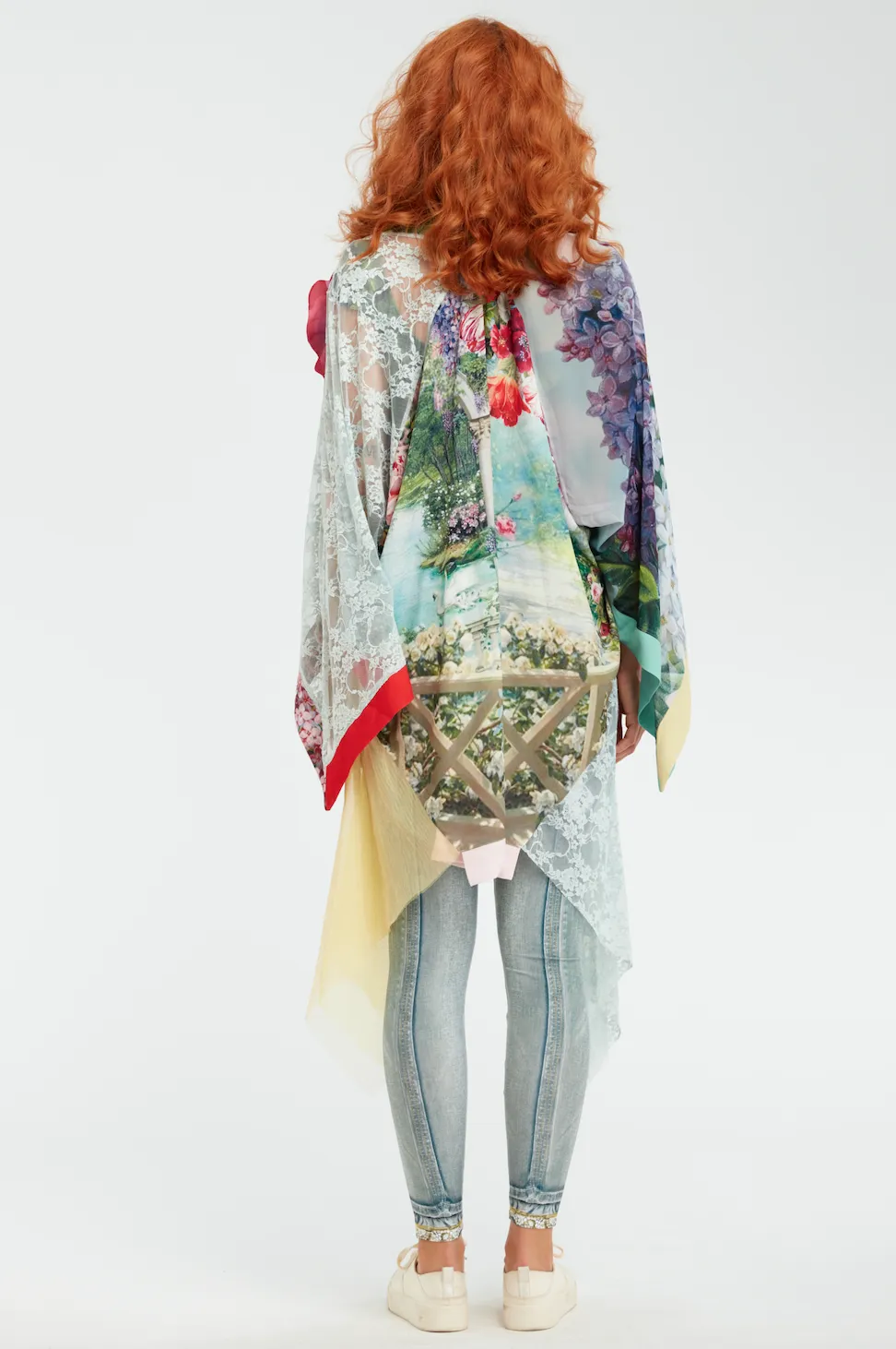 Open Colorful Print Kimono