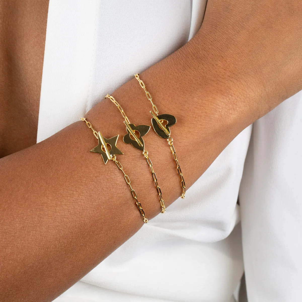 Open Heart Toggle Link Bracelet