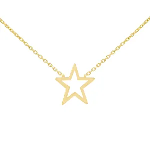 Open Star Necklace 14K