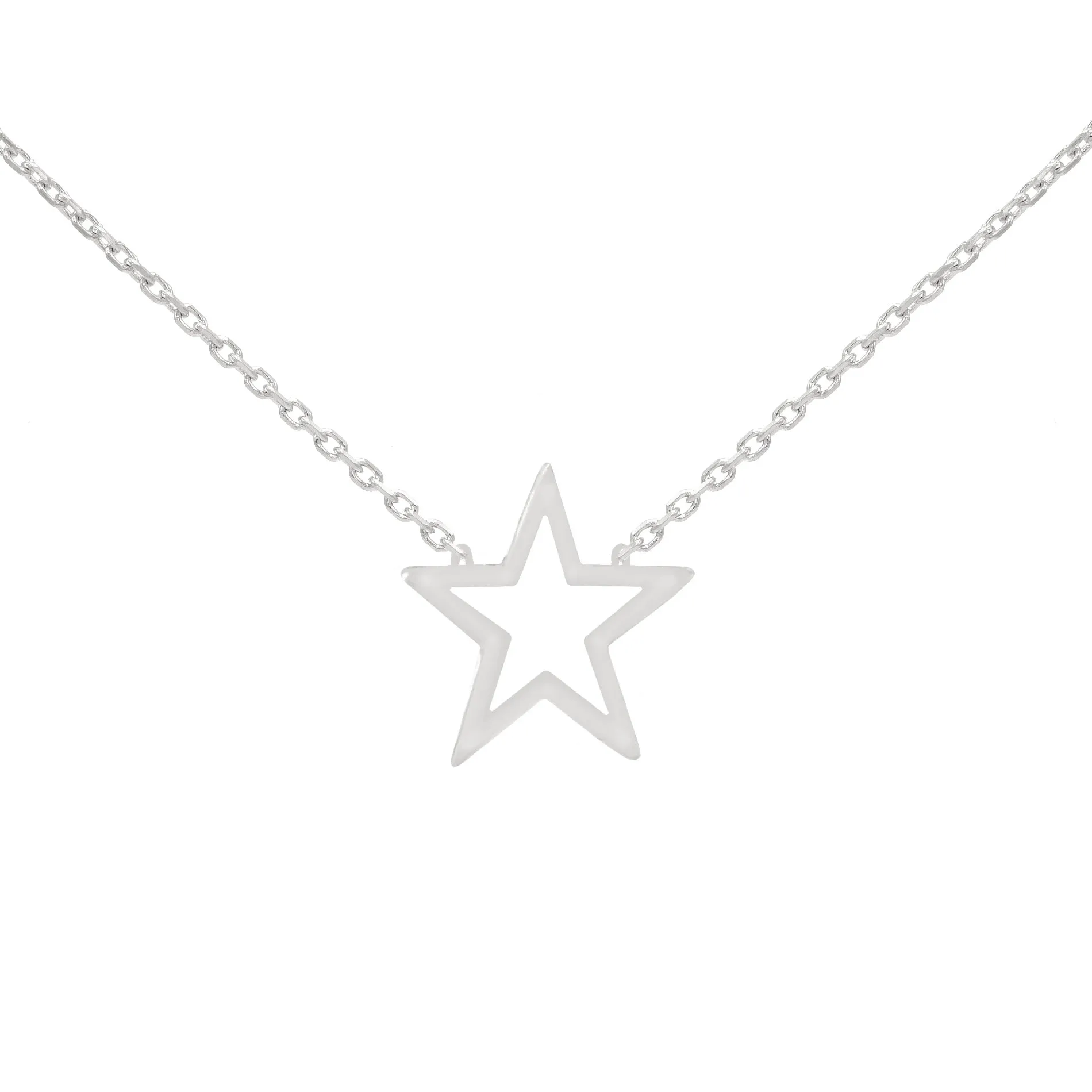 Open Star Necklace 14K