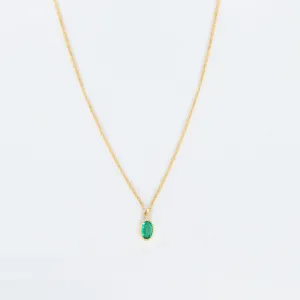 Oval Emerald Wisp Necklace