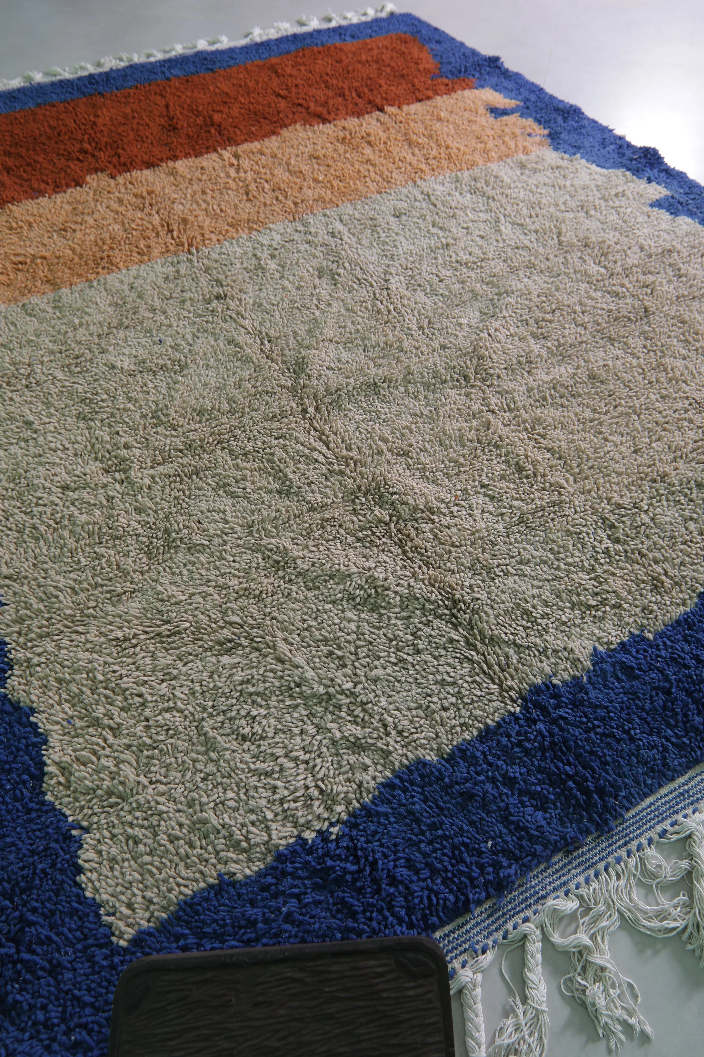 Oversized Azilal Area Rug – 7.8 x 10 ft with Bold Color Blocks