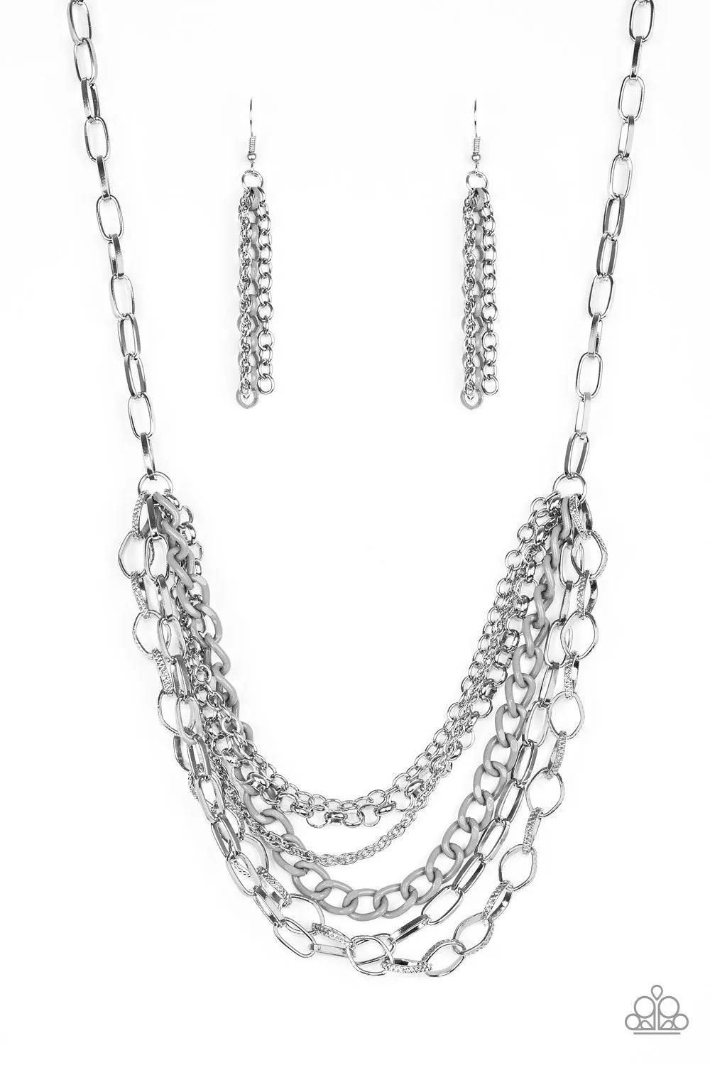 Paparazzi Color Bomb - Silver Chain Necklace