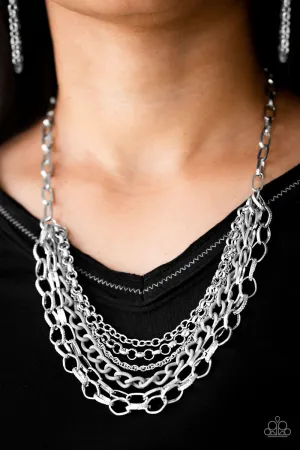 Paparazzi Color Bomb - Silver Chain Necklace
