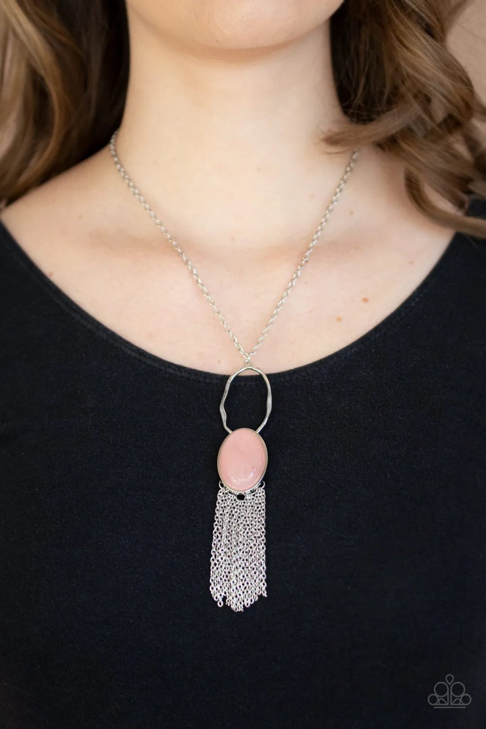Paparazzi - Dewy Desert - Pink Necklace & Earrings
