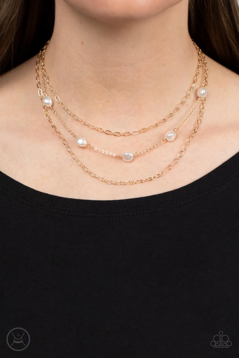 Paparazzi Offshore Oasis - Gold Choker Necklace