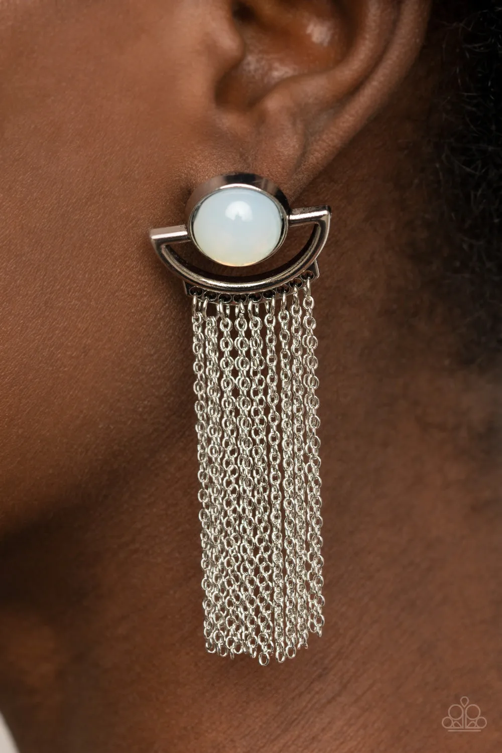 Paparazzi Opal Oracle - White Earrings