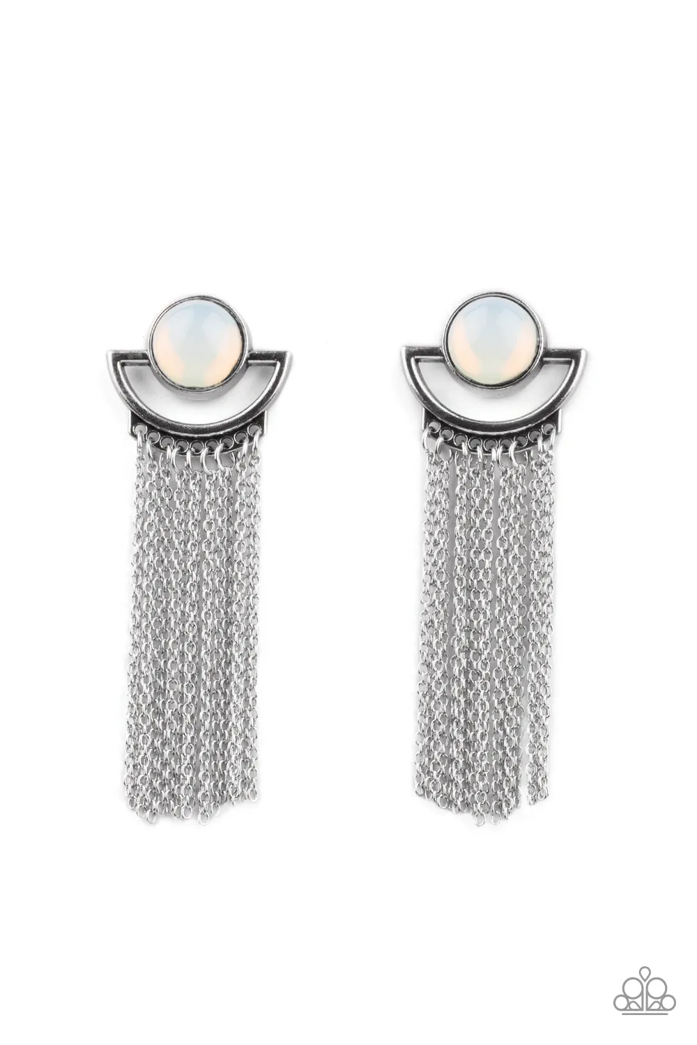 Paparazzi Opal Oracle - White Earrings