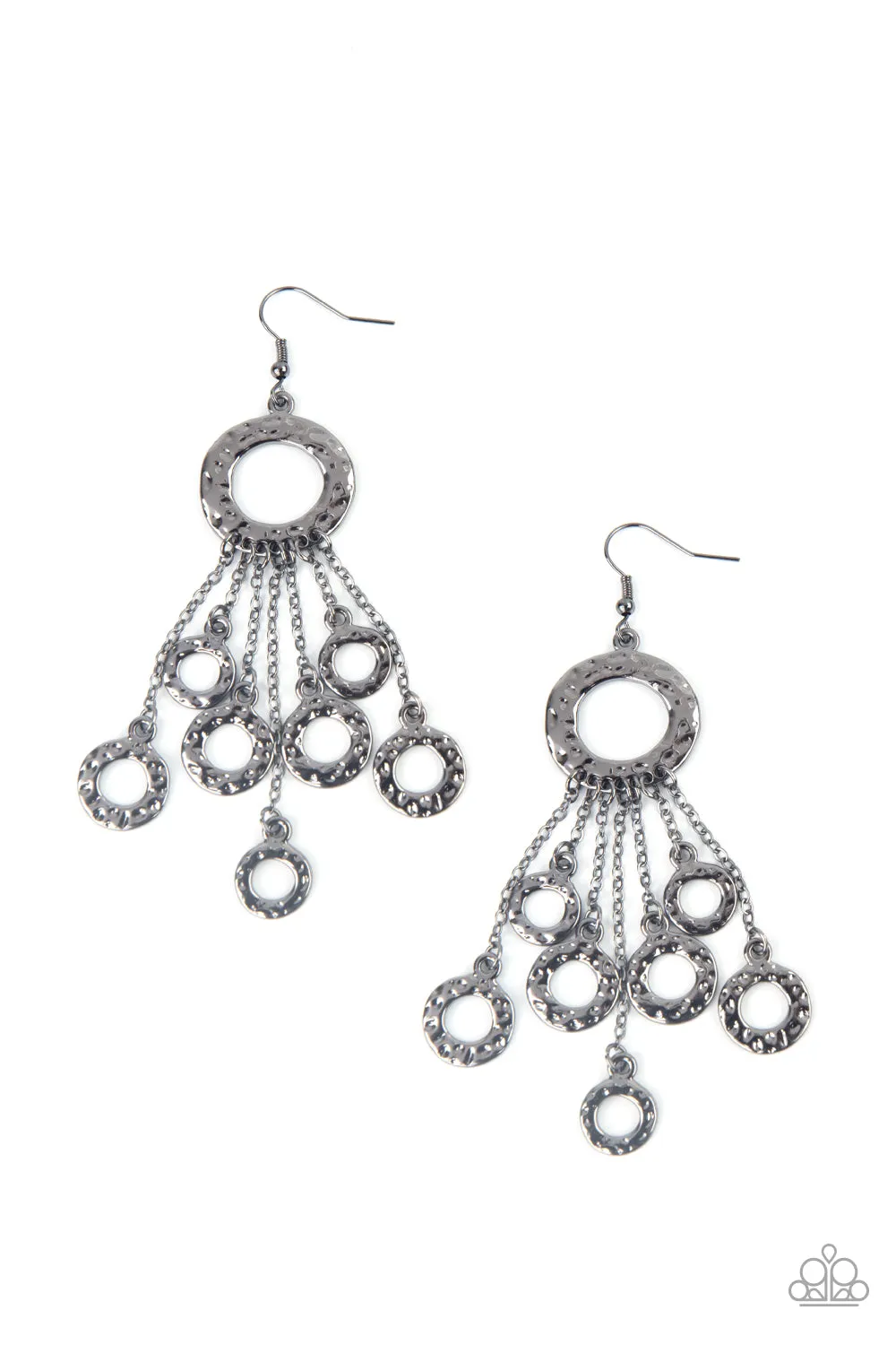 Paparazzi Right Under Your NOISE - Black Earrings