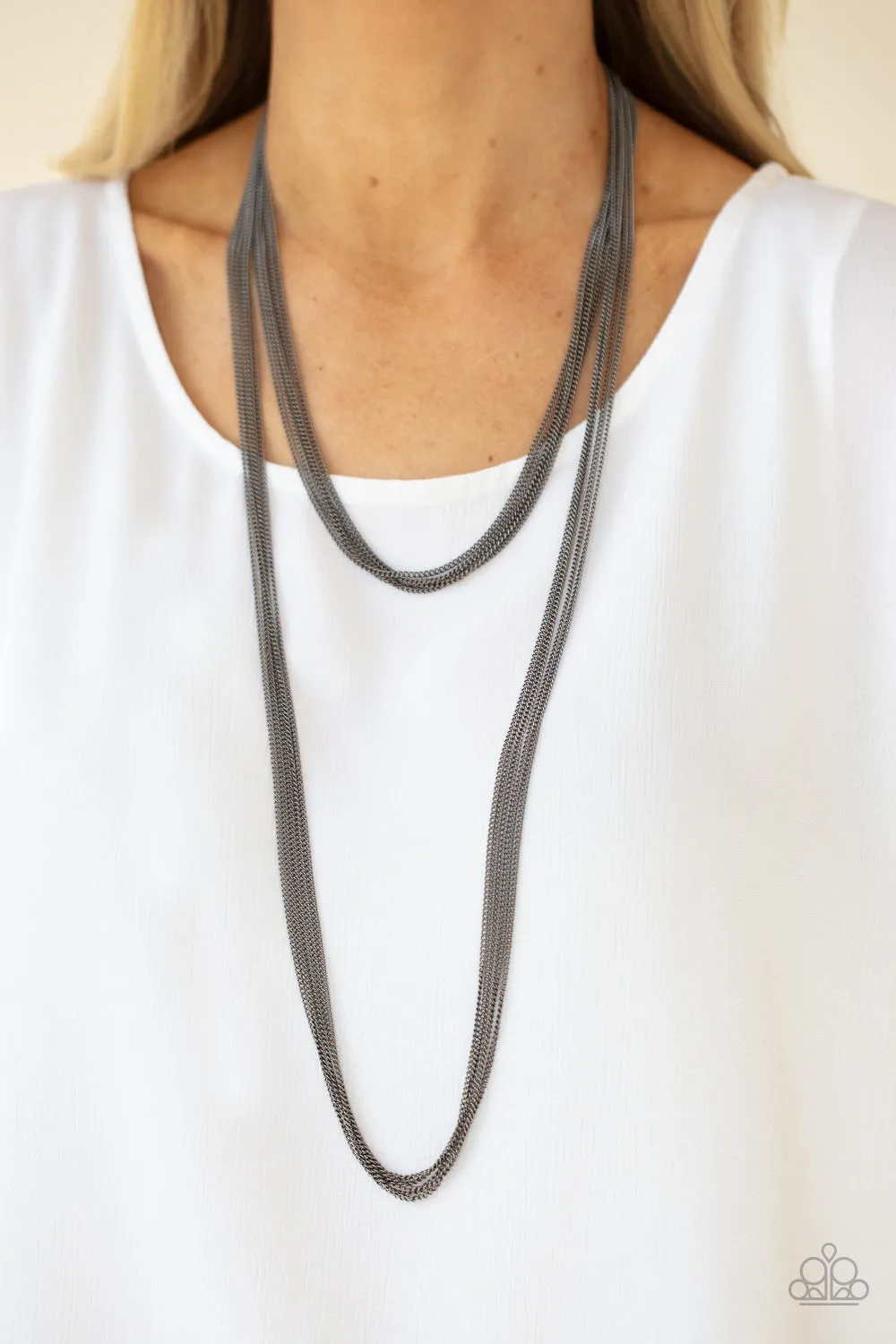 Paparazzi Save Your TIERS - Black Chain Necklace