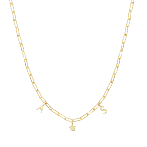 Paper Clip Link Custom Charm Necklace