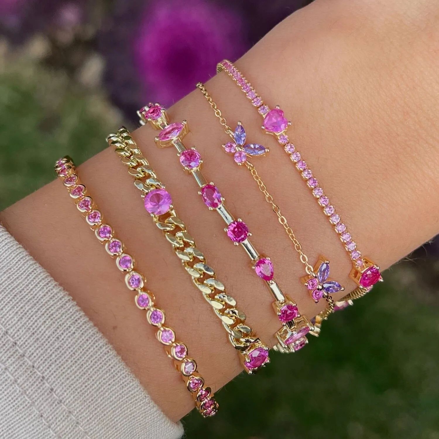 Pastel Crystal Butterfly Bracelet