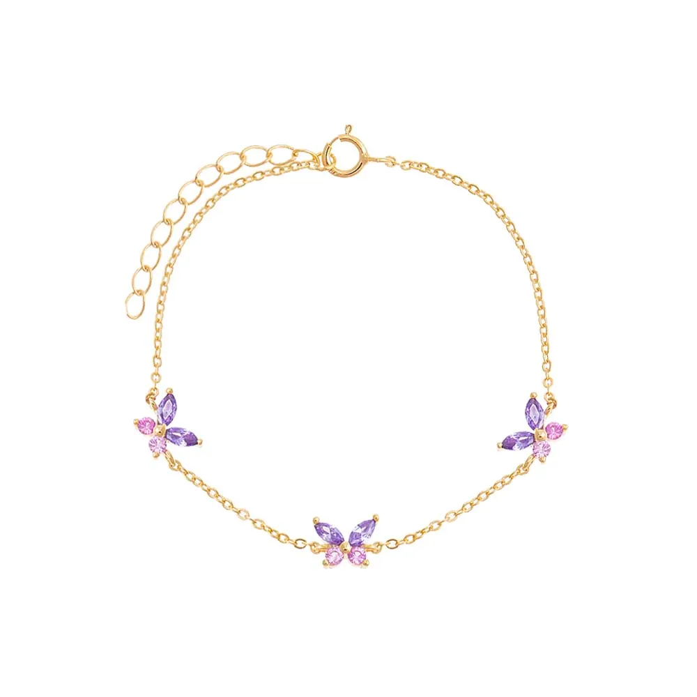 Pastel Crystal Butterfly Bracelet