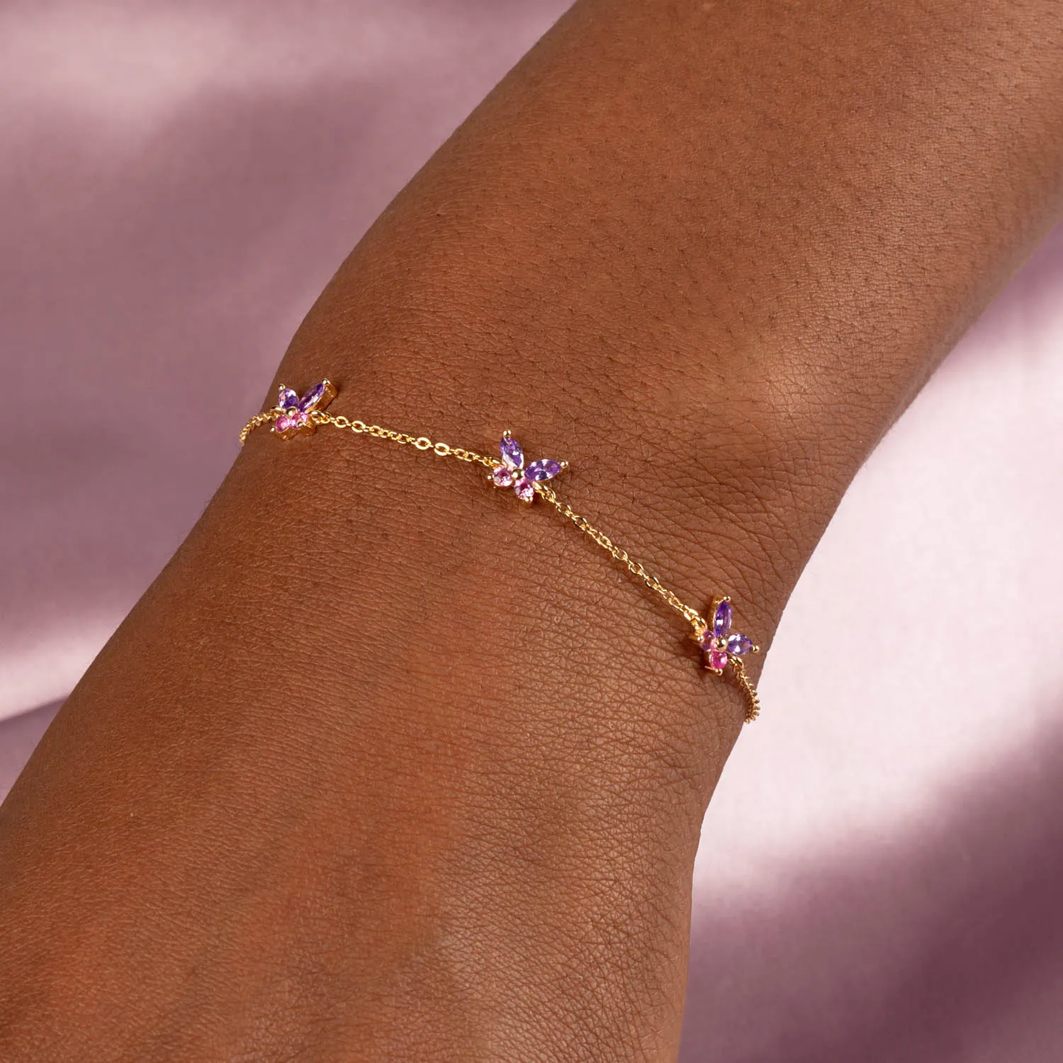 Pastel Crystal Butterfly Bracelet