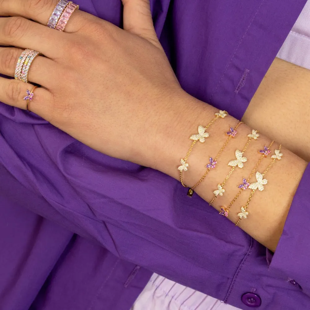 Pastel Crystal Butterfly Bracelet