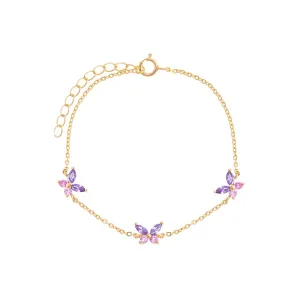 Pastel Crystal Butterfly Bracelet