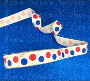 Patriotic Dots USDR Ribbon - 7/8 Inch