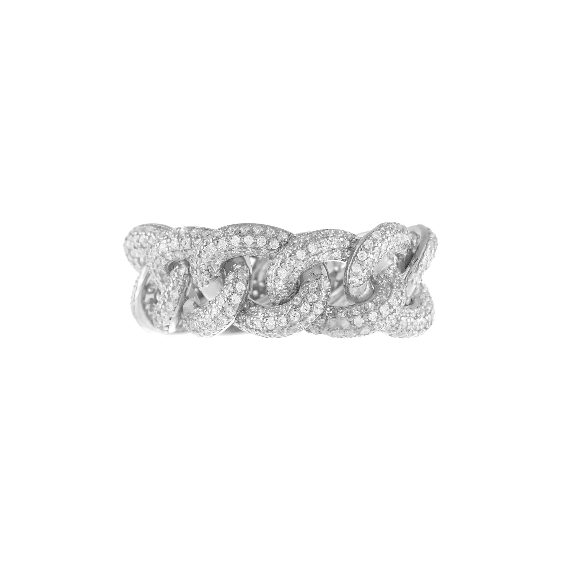 Pavé Oval Chain Link Ring