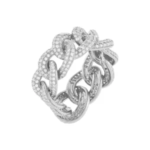 Pavé Oval Chain Link Ring