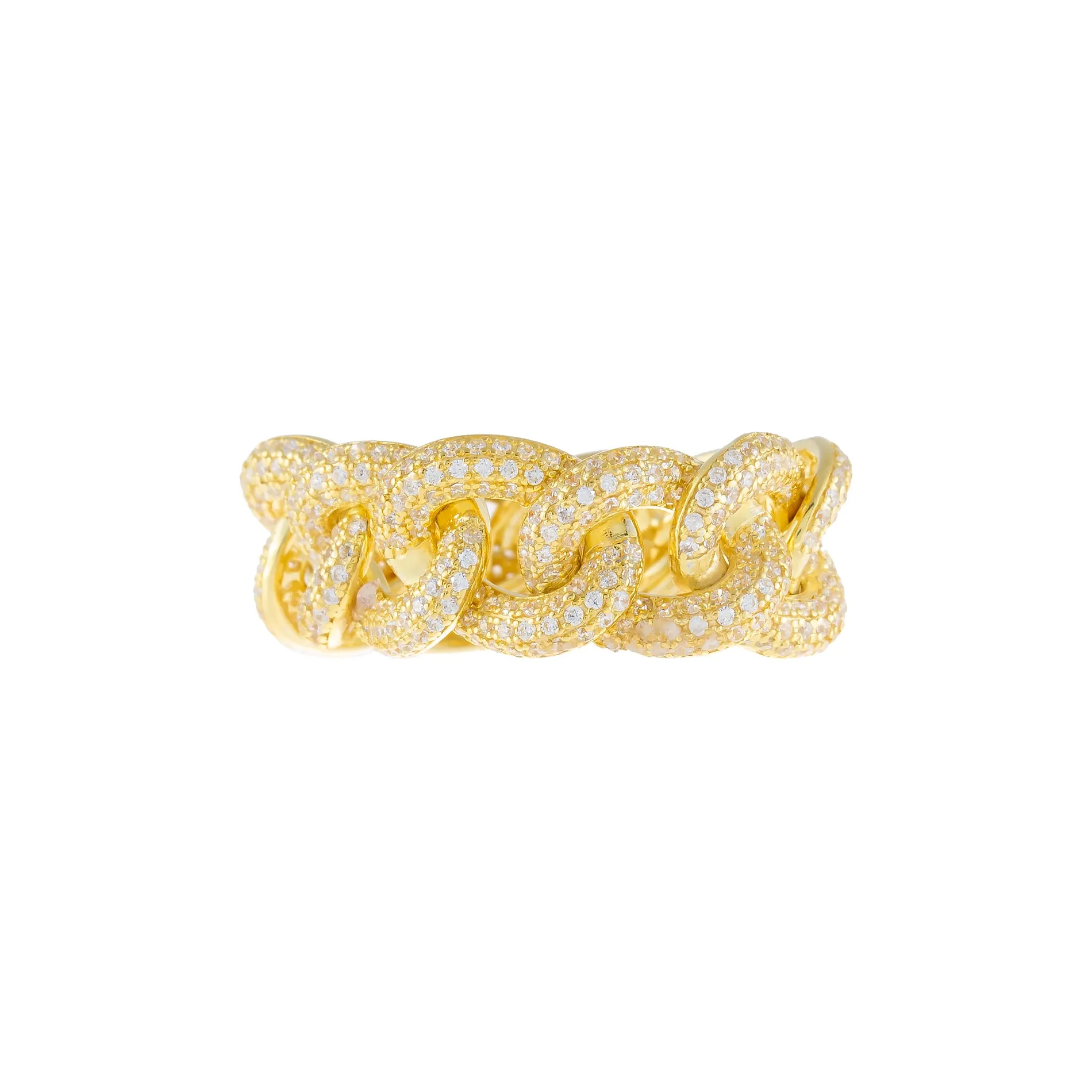 Pavé Oval Chain Link Ring