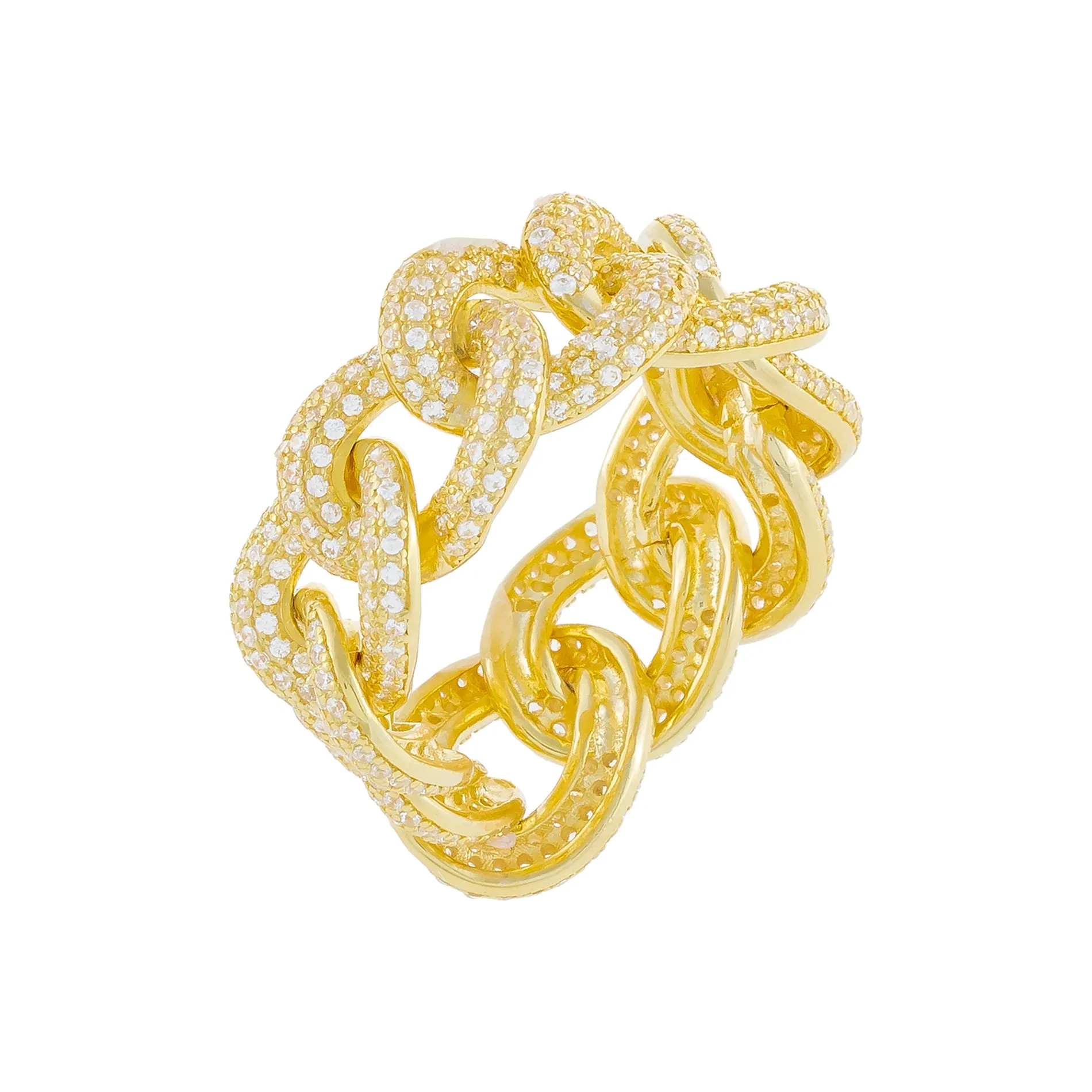 Pavé Oval Chain Link Ring