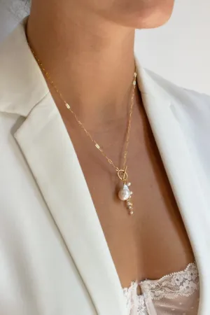 Pearl Cluster Toggle Necklace