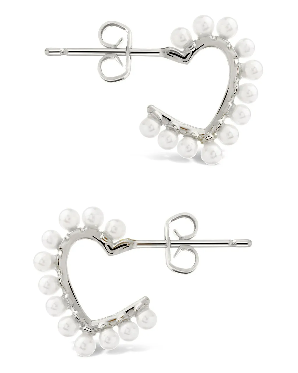 Pearl Heart Hoop Earrings