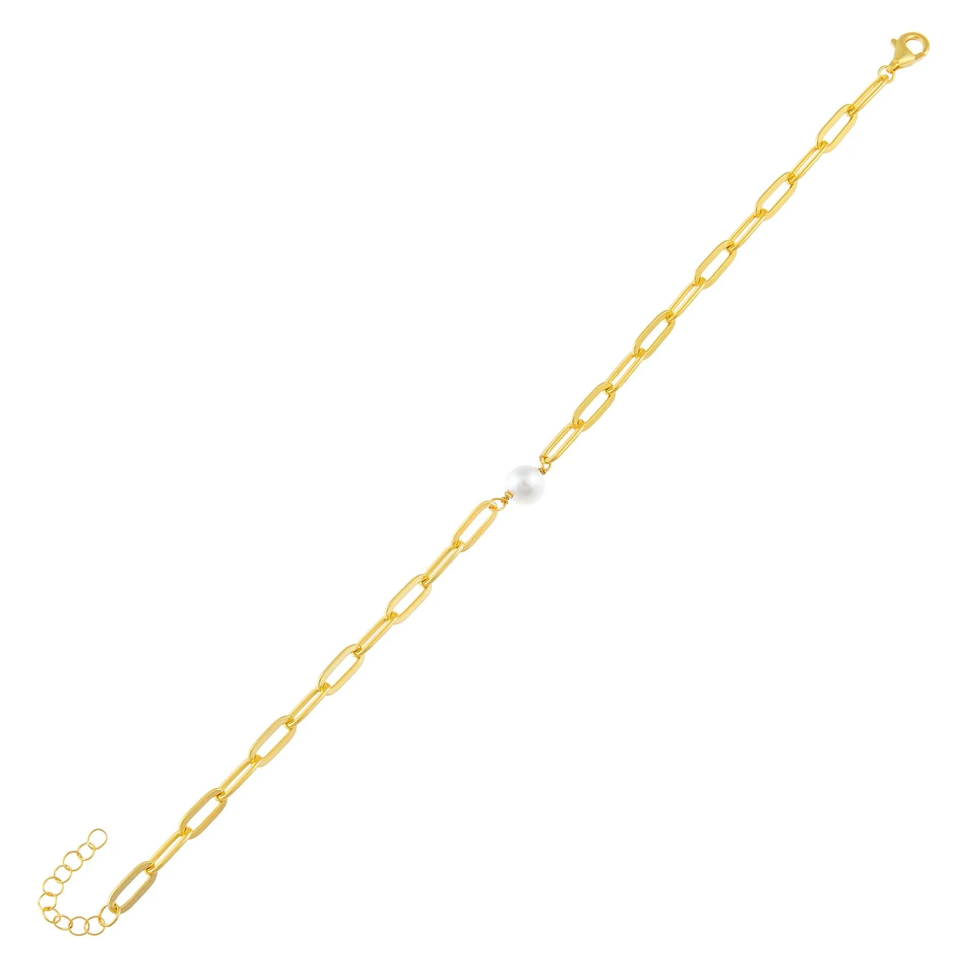 Pearl Oval Link Bracelet